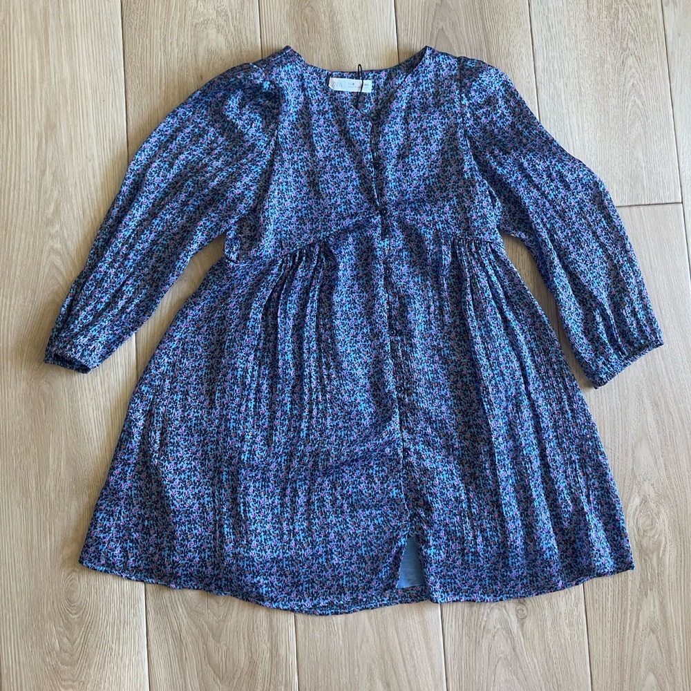 ZARA blue floral dress girls size 9